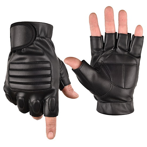 

Men's Basic Half Finger Gloves - Solid Colored