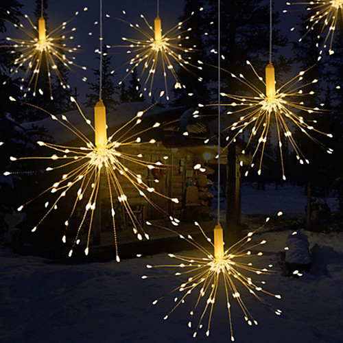 

1pcs Festival Hanging Starburst String Lights 120 Leds DIY firework Copper Fairy Garland christmas lights outdoor Twinkle Light