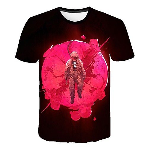 

Men's 3D Print T-shirt Daily Round Neck Red / Short Sleeve
