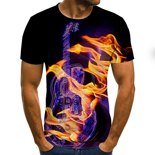 

Men's 3D Print T-shirt Daily Round Neck Purple / Short Sleeve