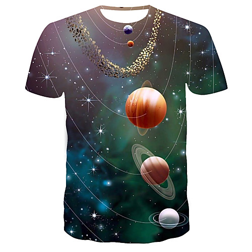 

Men's T shirt 3D Print Graphic 3D Print Short Sleeve Daily Tops Streetwear Rainbow