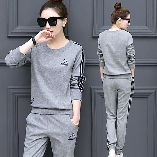

Women's Cotton Tracksuit Jogging Suit 2pcs Running Camping / Hiking Exercise & Fitness Breathable Moisture Permeability Sportswear Tracksuit Long Sleeve Activewear