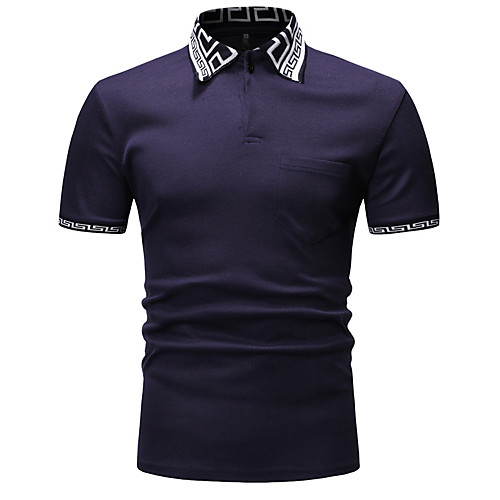 

Men's Color Block Polo - Cotton Daily Weekend Shirt Collar Blue / Light gray / Dark Gray / Navy Blue / Short Sleeve