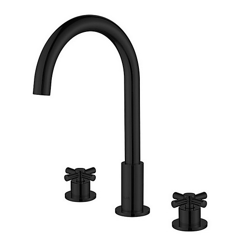 

Bathroom Sink Faucet - Widespread / Rotatable Electroplated Free Standing Two Handles Three HolesBath Taps