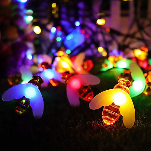 

ZDM Waterproof 5M 50 pcs Multi-color USB 5V or AA Battery powered Honey Bee Shape LED Lamp string for Home Lighting Decorations Holiday party atmosphere