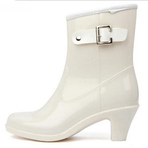 

Women's Boots Rain Boots Chunky Heel Round Toe PVC Booties / Ankle Boots Fall & Winter Black / White / Beige