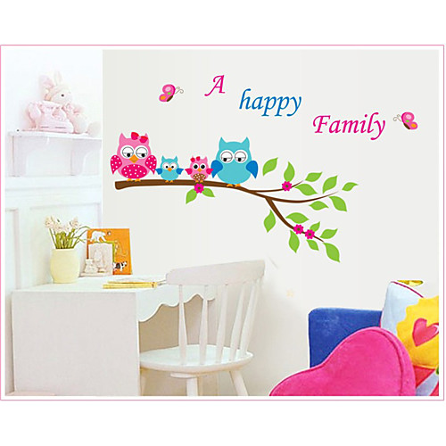 

New branch owl children's room living room study kindergarten background decoration removable stickers AY6013 4560CM