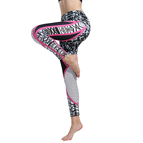 

Women's High Waist Yoga Pants Leggings Butt Lift Quick Dry Blue and White Red / black Red / White Spandex Gym Workout Running Fitness Sports Activewear High Elasticity Skinny