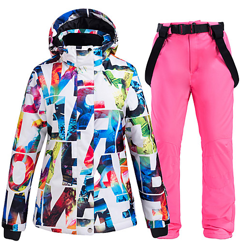 

ARCTIC QUEEN Women's Ski Suit Ski Jacket with Pants Skiing Camping / Hiking Winter Sports Thermal Warm Waterproof Windproof Polyester Jacket Pants / Trousers Clothing Suit Ski Wear / Breathable