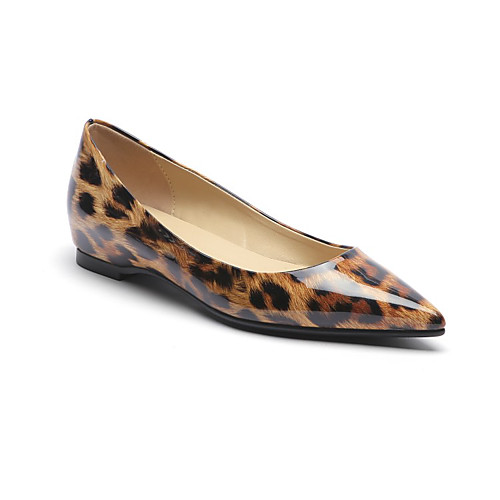 

Women's Flats Flat Heel Pointed Toe Patent Leather Spring & Fall Leopard