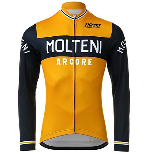 

Men's Long Sleeve Cycling Jersey Winter Polyester Black / Orange Bike Jersey Pants Top Mountain Bike MTB Road Bike Cycling UV Resistant Breathable Quick Dry Sports Clothing Apparel / Stretchy