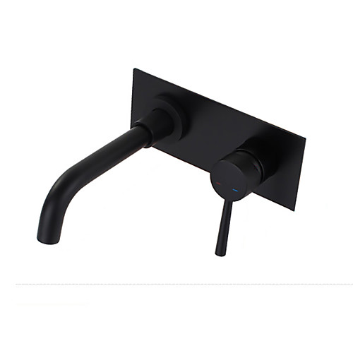 

Bathroom Sink Faucet - Hot Selling Wall Mounted Single Lever Basin Mixer Brass Faucet Black Bathroom Basin Tap