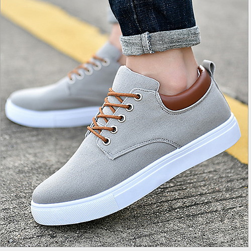 

Men's Comfort Shoes Winter Sporty / Casual Daily Outdoor Sneakers Walking Shoes Canvas Breathable Non-slipping White / Black / Red