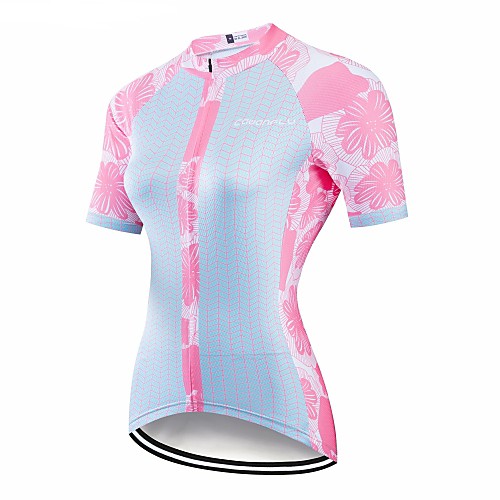 

CAWANFLY Women's Short Sleeve Cycling Jersey Pink Geometic Bike Jersey Top Mountain Bike MTB Road Bike Cycling Breathable Quick Dry Back Pocket Sports Clothing Apparel / Advanced / Expert / Stretchy