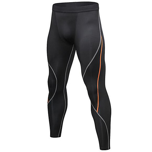 

YUERLIAN Men's Leggings Running Tights Patchwork Elastane Sports Tights Running Fitness Workout Breathable Quick Dry Moisture Wicking Color Block Black Red Green / Stretchy / Skinny