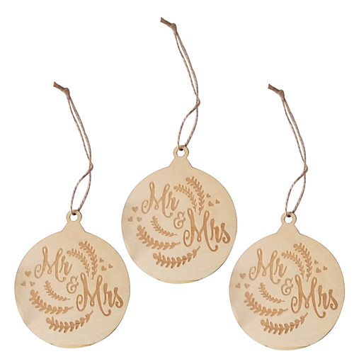 

Ornaments Wooden 3 Pieces Christmas