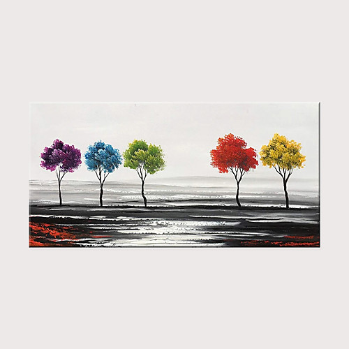 

Oil Painting Hand Painted - Abstract Landscape Modern Rolled Canvas