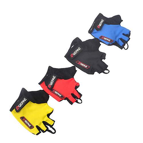 

QEPAE Bike Gloves / Cycling Gloves Anti-Shake / Damping Wearable Skidproof Fingerless Gloves Sports Gloves Black Yellow Red for Adults' Road Cycling Outdoor Exercise Multisport