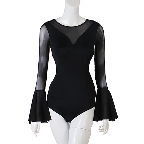 

Latin Dance Leotard / Onesie Ruching Women's Performance Long Sleeve Spandex