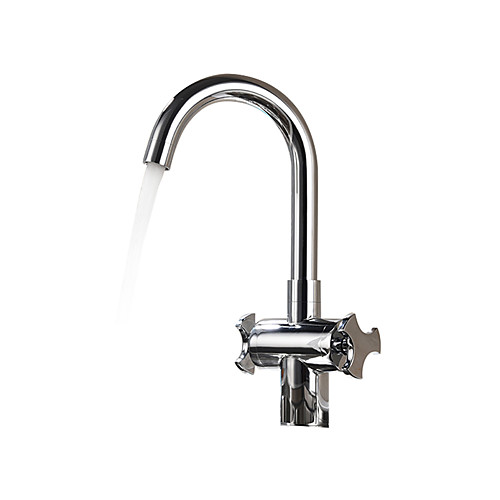 

Kitchen faucet - Two Handles One Hole Chrome Centerset Contemporary Kitchen Taps