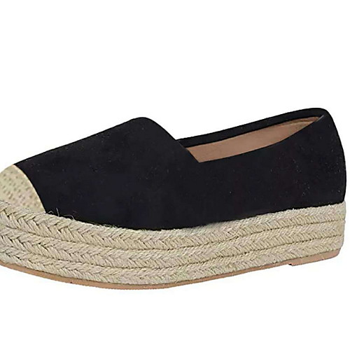 

Women's Loafers & Slip-Ons Flat Heel Round Toe Suede Winter Black / Brown / Leopard