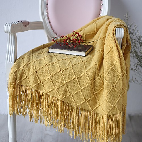 

Multifunctional Blankets, Solid Color Acrylic Fibers Comfy Blankets