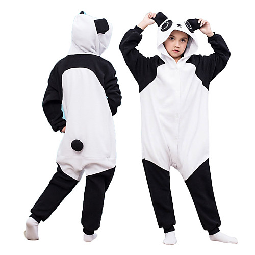 

Kigurumi Pajamas Panda Onesie Pajamas Polar Fleece Black / White Cosplay For Boys and Girls Animal Sleepwear Cartoon Festival / Holiday Costumes