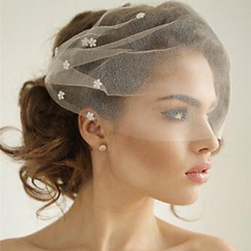 

One-tier Classic Style / Lace Wedding Veil Blusher Veils with Solid / Pattern 23.62 in (60cm) POLY / Lace