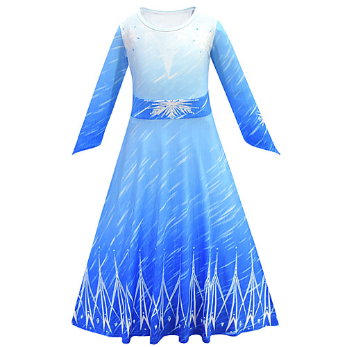 

Princess Elsa Dress Flower Girl Dress Girls' Movie Cosplay A-Line Slip Vacation Dress Halloween Blue Dress Christmas Halloween