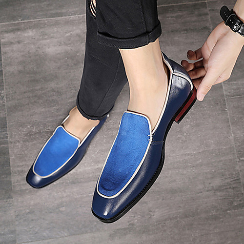 

Men's Loafers & Slip-Ons Formal Shoes Dress Shoes Moccasin Business Casual Daily Party & Evening Walking Shoes Suede Breathable Non-slipping Black Blue Brown Color Block Spring & Summer Fall & Winter