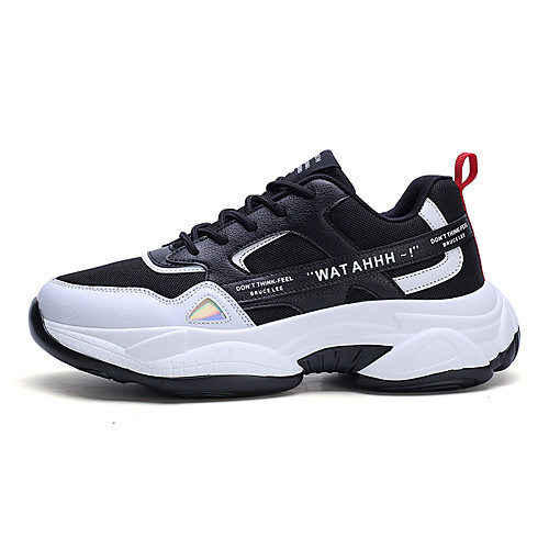 

Men's Chunky Sneakers Canvas Winter Casual Sneakers Black / White / Green