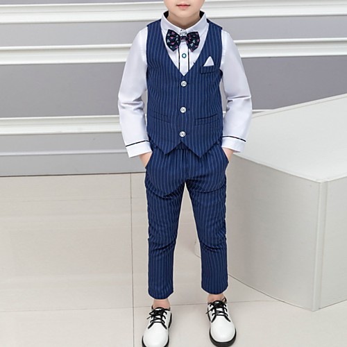 

Black / Dark Navy Polyester Ring Bearer Suit - 1 Piece Includes Vest / Shirt / Pants