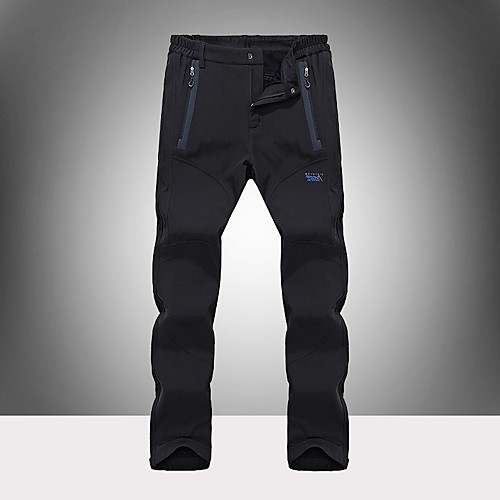 

Men's Hiking Pants Trousers Softshell Pants Solid Color Winter Outdoor Waterproof Windproof Fleece Lining Breathable Elastane Softshell Pants / Trousers Bottoms Black Army Green Dark Gray Dark Blue