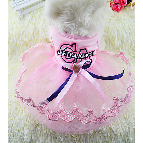 

Dog Cat Dress Princess Dog Clothes Blue Pink Costume Husky Labrador Alaskan Malamute Cotton Solid Colored Romantic Sweet XS S M L XL XXL