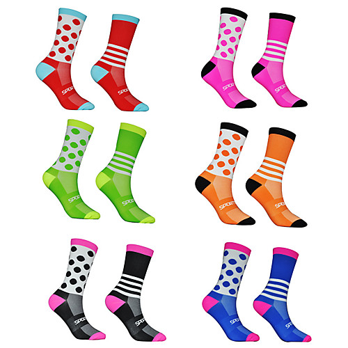 

Men's Women's Cycling Socks Compression Socks Breathable Sweat-wicking Red Pink Orange Winter Road Bike Mountain Bike MTB Running Stretchy