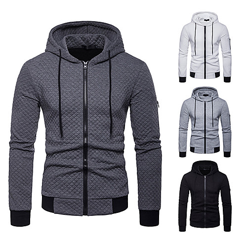 

Men's Full Zip Cotton Track Jacket Running Jacket Hoodie Jacket Running Fitness Jogging Windproof Breathable Quick Dry Sportswear Plus Size Jacket Hoodie Long Sleeve Activewear Micro-elastic