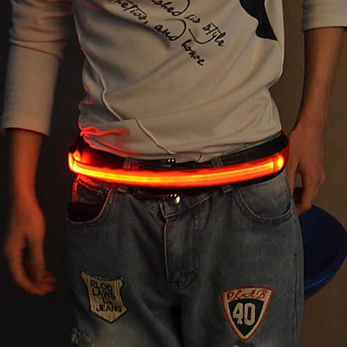 

LED Reflective Belt Luminous for Running Cycling / Bike Jogging Textile White Red Blue Button Battery Powered