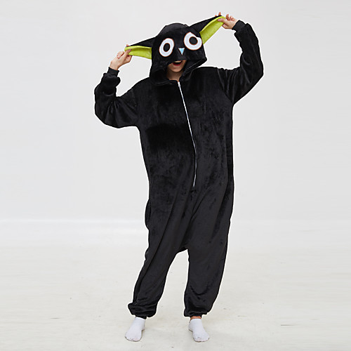 

Adults' Kigurumi Pajamas Cat Onesie Pajamas Flannelette Black Cosplay For Men and Women Animal Sleepwear Cartoon Festival / Holiday Costumes / Leotard / Onesie / Leotard / Onesie