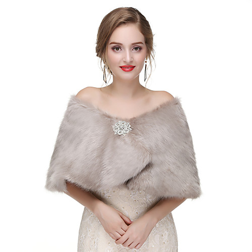 

Sleeveless Capelets Faux Fur Wedding Women's Wrap With Solid