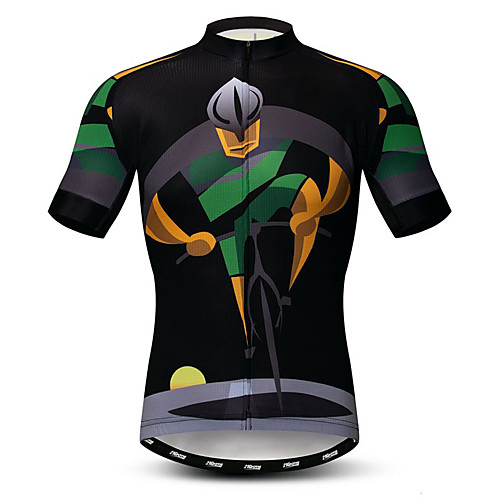 

21Grams Men's Short Sleeve Cycling Jersey Elastane Lycra Polyester Black Novelty Bike Jersey Top Mountain Bike MTB Road Bike Cycling Breathable Quick Dry Moisture Wicking Sports Clothing Apparel