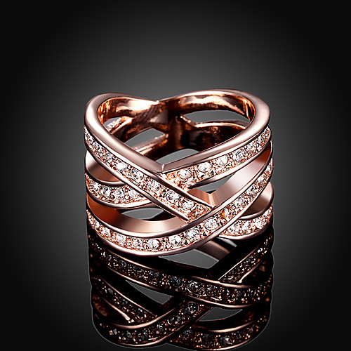 

Women's Band Ring Ring Engagement Ring Crystal 1pc Rose Gold Copper Rhinestone Rose Gold Plated Geometric Fashion Party Daily Jewelry Geometrical Precious Cool Lovely