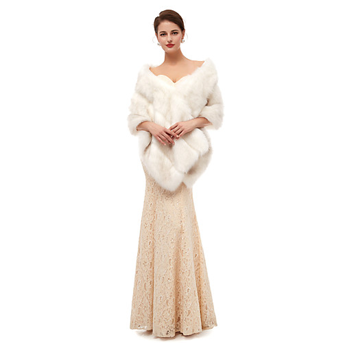 

Sleeveless Capes Faux Fur Wedding Women's Wrap With Solid