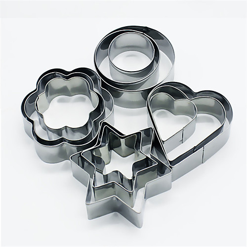 

12pcs Stainless Steel Lovely Creative Multifunction For Cookie Multifunction Cake Cube Cake Molds Dessert Decorators Dessert Tools Bakeware tools