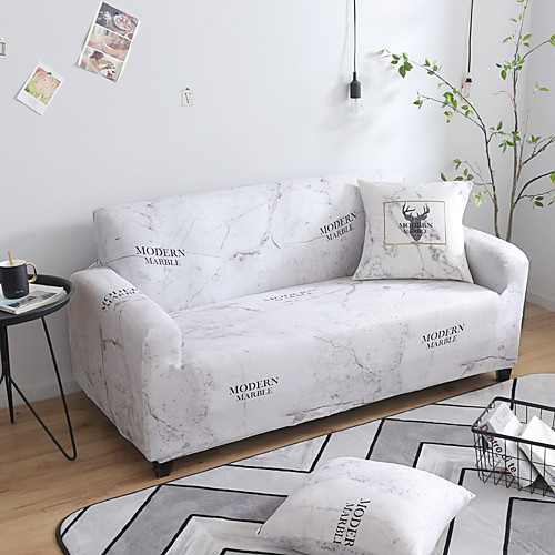 

Nordic Simple Marble Letter Elastic Sofa Cover Full Package Single Double Three Person Sofa Cover