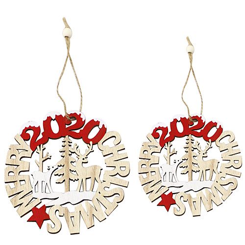 

Ornaments Wood 2pcs Christmas