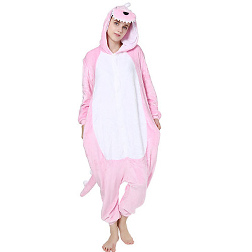 

Adults' Kigurumi Pajamas Dragon Dinosaur Onesie Pajamas Velvet Mink Pink Cosplay For Men and Women Animal Sleepwear Cartoon Festival / Holiday Costumes / Leotard / Onesie / Leotard / Onesie