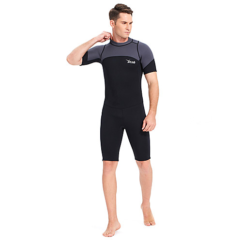 

YON SUB Men's Shorty Wetsuit 3mm Neoprene Diving Suit Thermal / Warm Short Sleeve Back Zip - Swimming Diving Spring Summer Fall