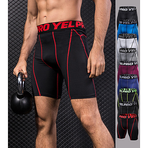 

YUERLIAN Men's Compression Shorts Black Black / Red Green / Black Burgundy Blue Running Fitness Gym Workout Shorts Underwear Sport Activewear Breathable Quick Dry Butt Lift Tummy Control Power Flex