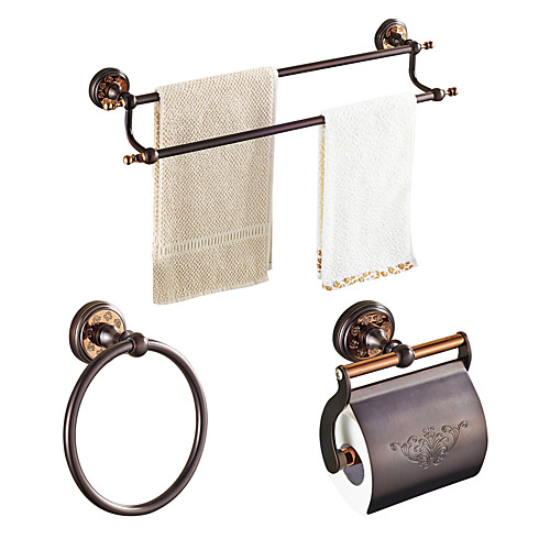 

ORB Solid Brass 5pcs - Towel bar /Toilet Paper Holders / Towel Rings Wall Mounted Oil-rubbed Bronze Brass