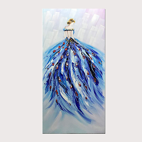 

Oil Painting Hand Painted Vertical Abstract People Modern Stretched Canvas